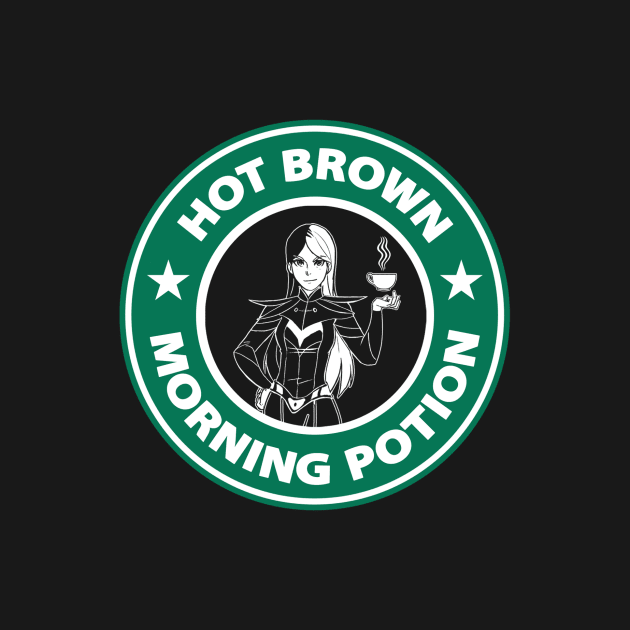 Hot Brown Morning Potion (Black Print) by Nerdology