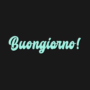 Buongiorno Retro Light Blue Slogan T-Shirt