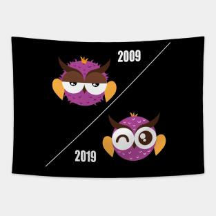 Cute owl 10 year challenge Tapestry