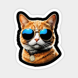 Bitcoin cat with sunglasses Magnet