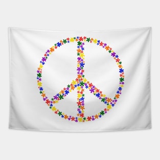 Floral Peace Sign - Discreet Gay Pride Tapestry