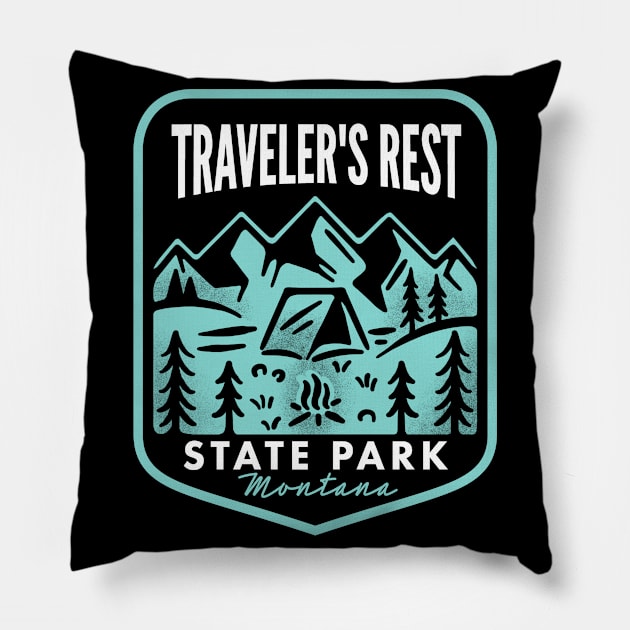 Traveler's Rest State Park Montana Pillow by HalpinDesign