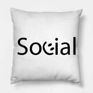 Social typography design Pillow