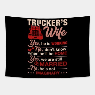 Gift Tee The Truck Driver Trucker Wife Shirts For Women Tapestry