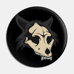 Wolf skull grey Pin