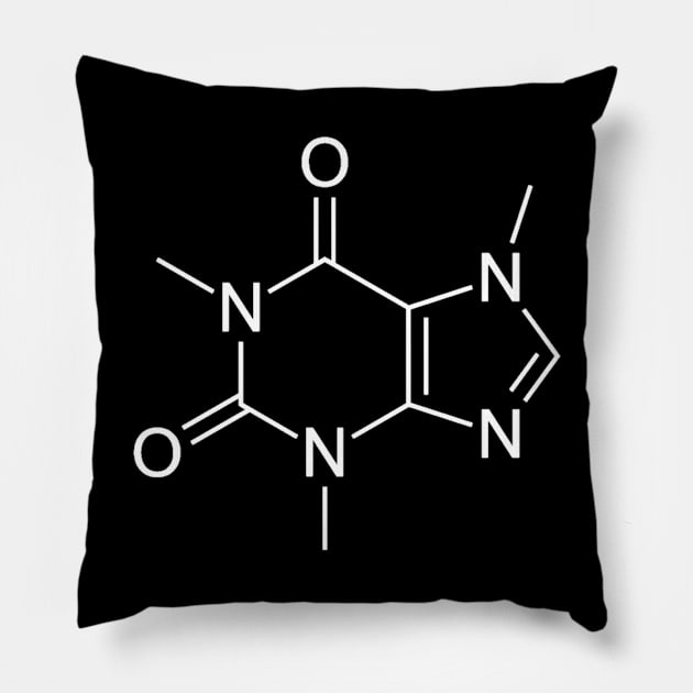 Caffeine Molecule Coffee Lovers Funny Gift Pillow by amitsurti