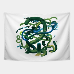 Alien flora Green Tapestry