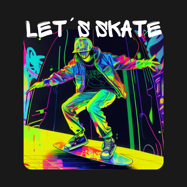 Lets Skate - Cool skater on the street - Graffiti Style 4 by PD-Store