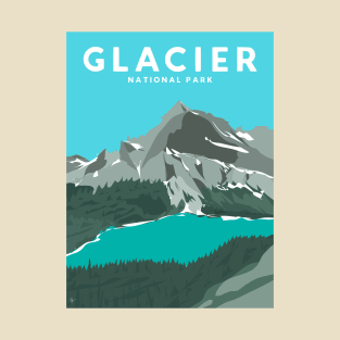 Glacier National Park, Montana Travel Poster T-Shirt