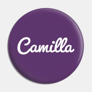 Camilla Cursive Script Typography White Text Pin