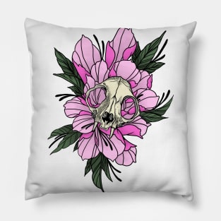 Floral Skull Pillow