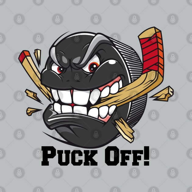 Hockey Puck Mascot Character Attitude Puck Off Cartoon by SistersRock