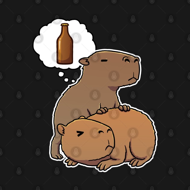 Capybara thirsty for a beer by capydays