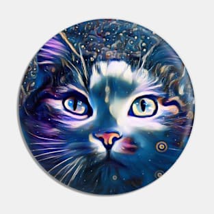 Beautiful cat in moonlight theme Pin