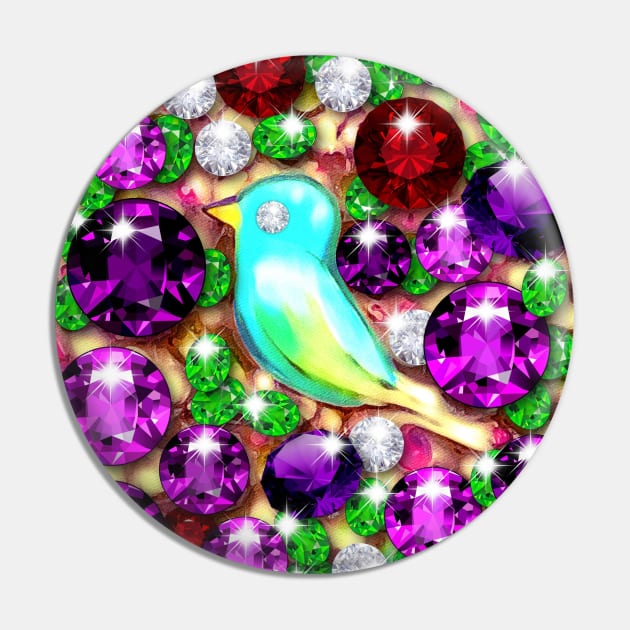 Blue Bird Pin by KC Morcom aka KCM Gems n Bling aka KCM Inspirations