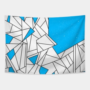 Black and blue geometric pattern Tapestry