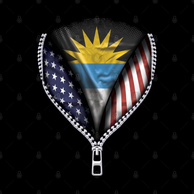 Antiguan & Barbudan Flag  Antigua & Barbuda Flag American Flag Zip Down - Gift for Antiguan & Barbudan From Antigua & Barbuda by Country Flags