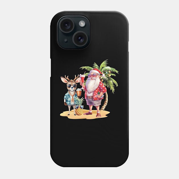 Christmas in July Santa Hawaiian Summer Phone Case by AWESOME ART