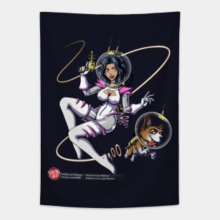 Retro Space Girl Tapestry