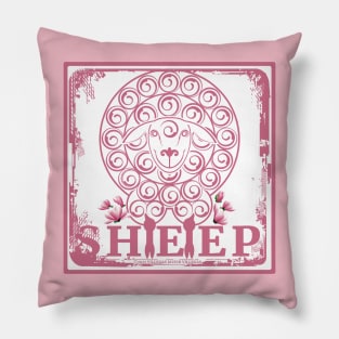 Pink white sheep Pillow