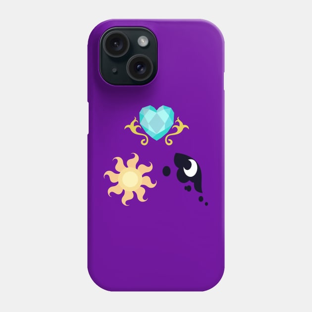 My little Pony - The Three Princesses of Equestria Cutie Mark Phone Case by ariados4711