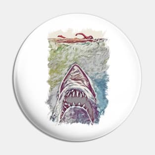 Jaws Abstract Alternate Fan Art Poster Pin