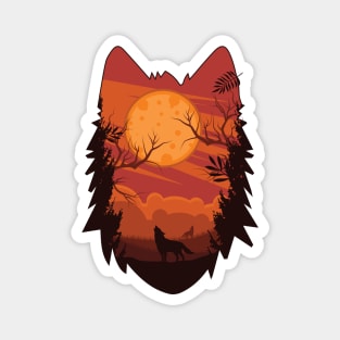 Wolf forest Magnet