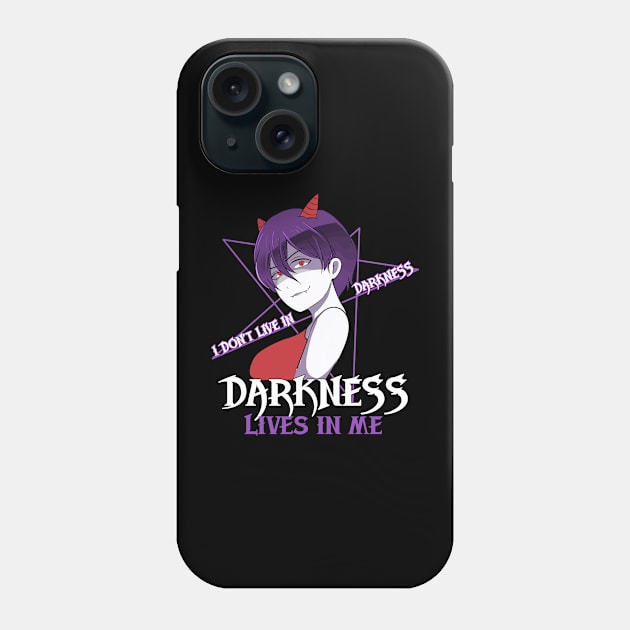 Darkness Lives in Me Devil Anime Goth Girl Phone Case by Irene Koh Studio