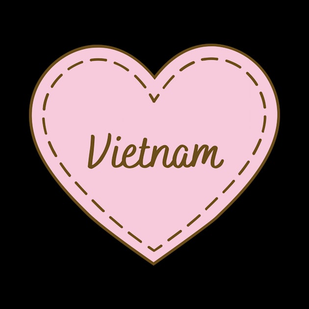 I Love Vietnam Simple Heart Design by Word Minimalism