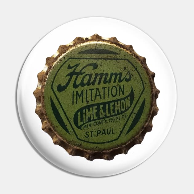 Hamm's Prohibition Lime & Lemon Soda Bottlecap Pin by Eugene and Jonnie Tee's