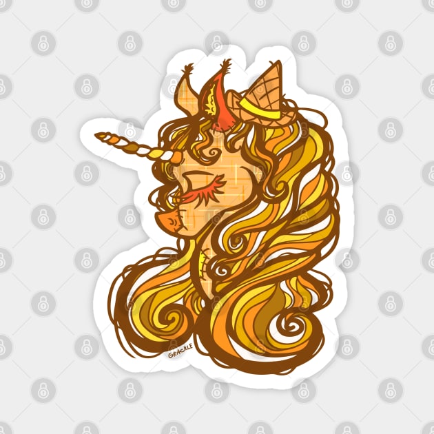 Sweet Scarecrow Unicorn Magnet by Jan Grackle