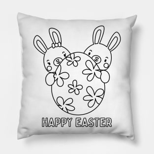 HAPPY EASTER. CUTE BUNNY DESIGN Pillow