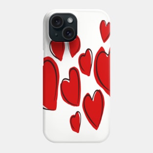 Cute Hearts Random Pattern Phone Case