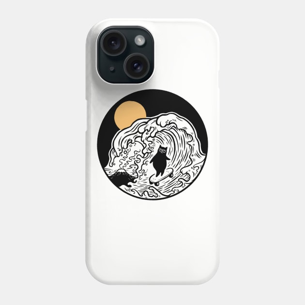 Great wave skate surfer cat daddy Phone Case by Chewbarber