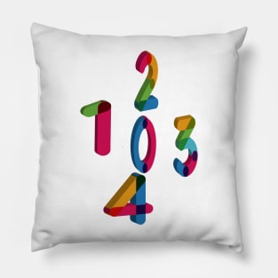 colorful math number 0 4 Pillow