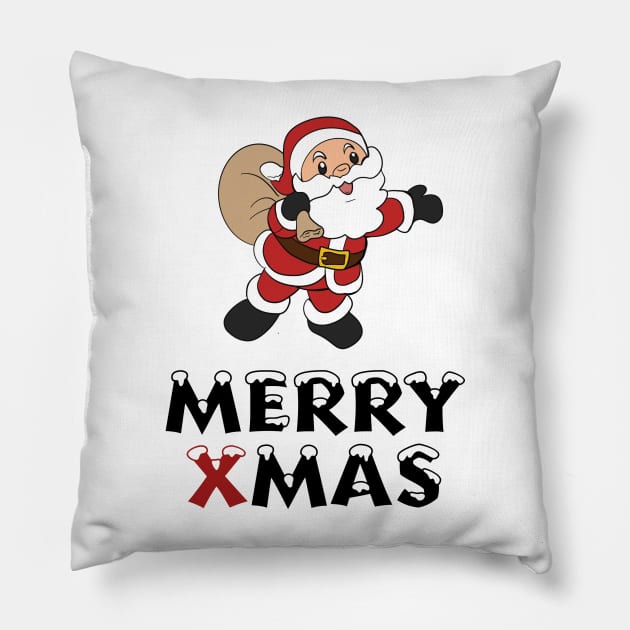 Merry Xmas Pillow by ariburaco