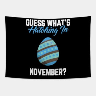 Guess What's Hatching In November Pregnancy Announcement Tapestry