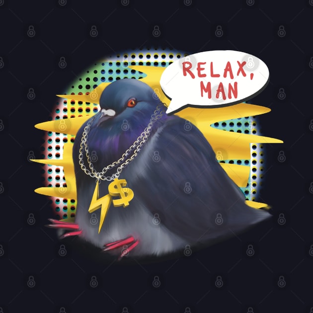 Funny pigeon sitting Relax man by Meakm