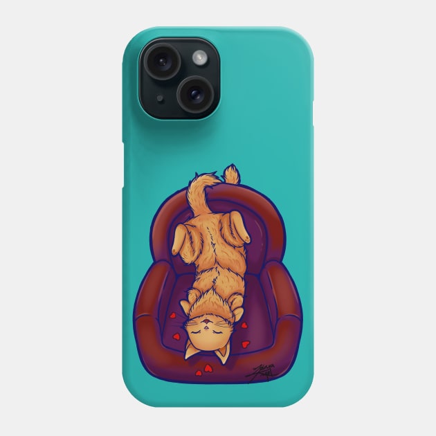 Cute Couch Potato Cat Illustration Phone Case by zarya_kiqo