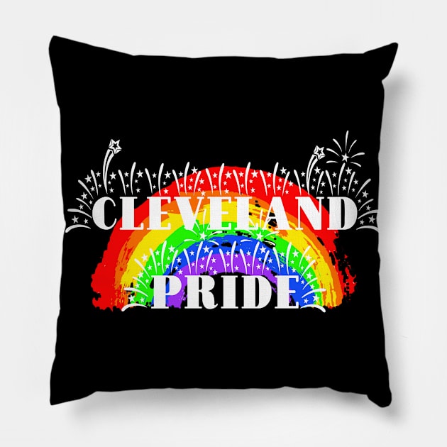 Cleveland Gay Pride Rainbow Pillow by tropicalteesshop