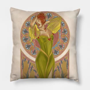 Art nouveau style girl Pillow