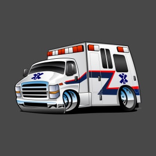 Paramedic EMT Ambulance Rescue Truck Cartoon T-Shirt