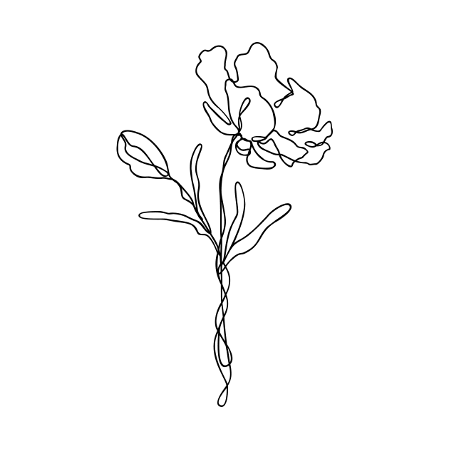 Wildflower Line Art | Floral Botanical Minimalist Lineart by RachelFCreative