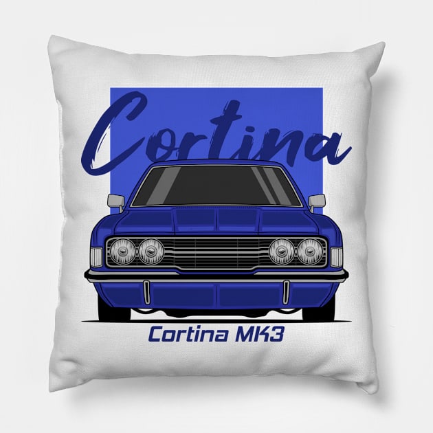 Front Blue Cortina MK3 Classic Pillow by GoldenTuners