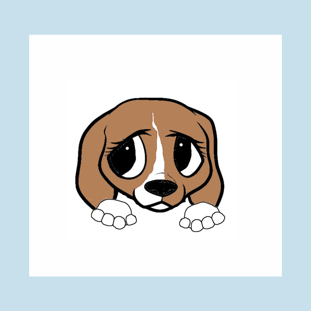 Discover Beagle black tan and white peeking cartoon - Beagle - T-Shirt