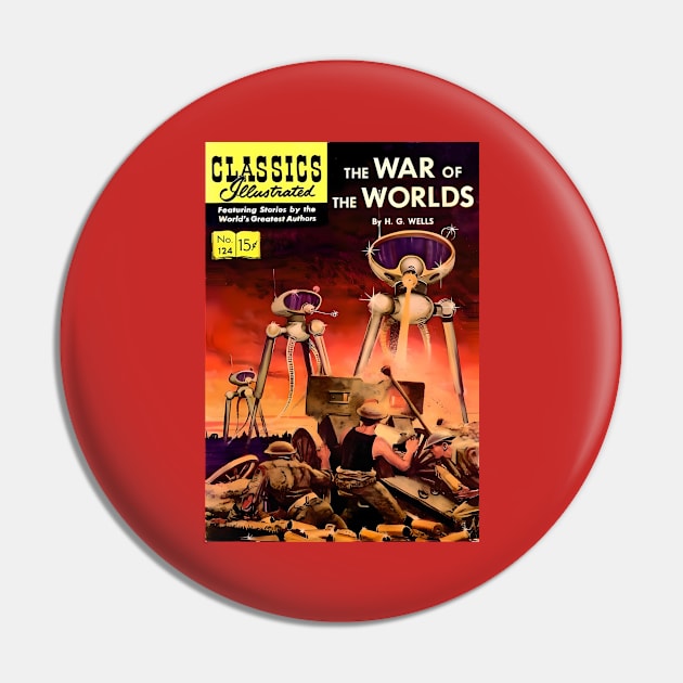 War of the Worlds - Classics Illustrated Pin by Desert Owl Designs