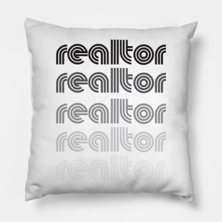 Realtor Grayscale Vintage T-Shirt Pillow