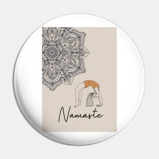 Namaste Mandala Yoga Girl Minimalist Pin