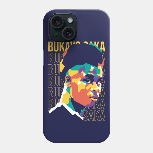 Bukayo Saka on WPAP art 1 Phone Case by pentaShop