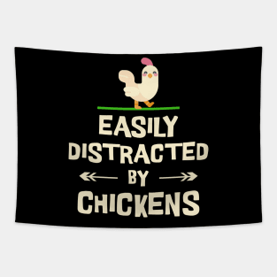 Easily Distracted by Chickens Tapestry